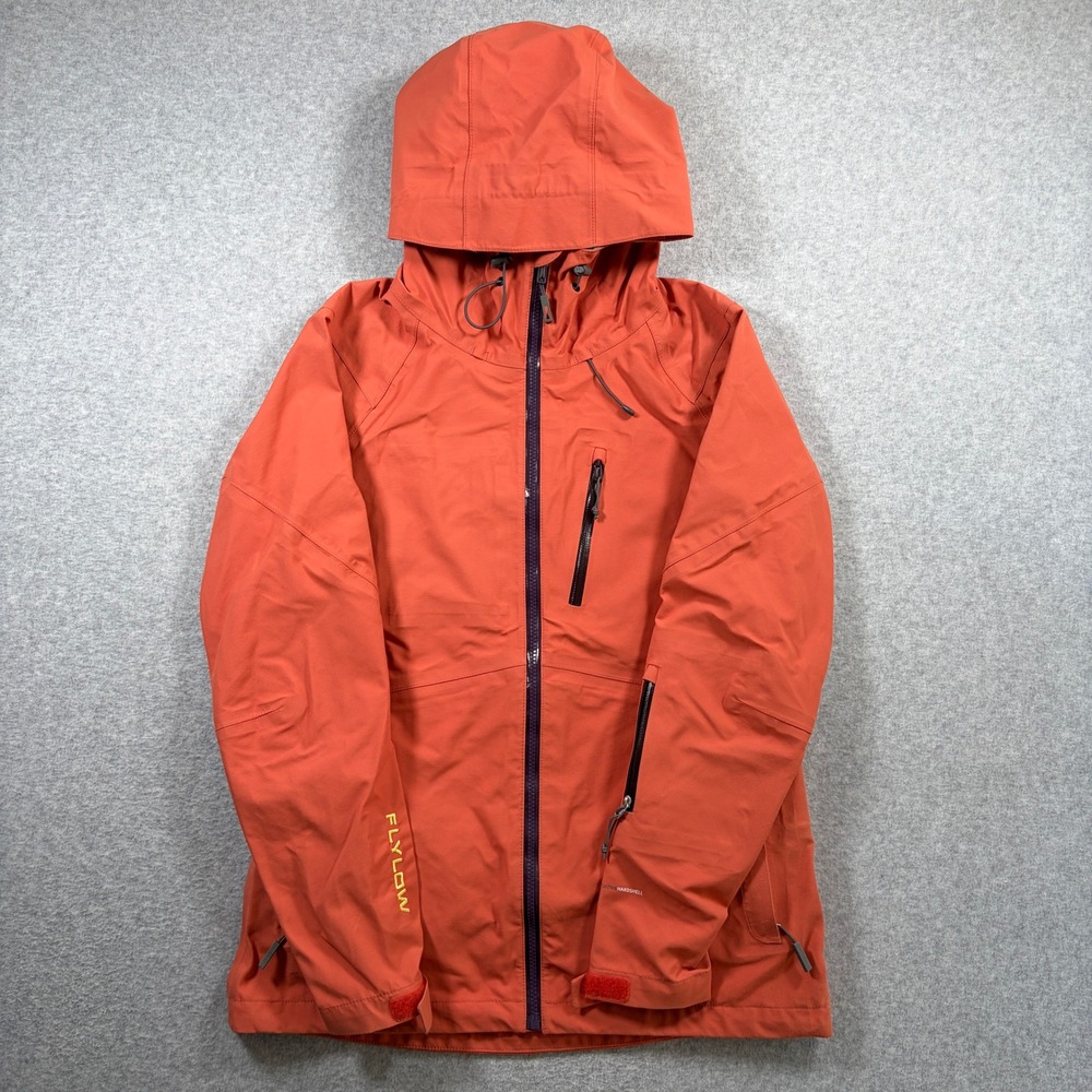 Flylow Knight Shell Ski Jacket Mens Small Orange Waterproof Intuitive Hardshell